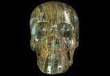 Carved, Blue Calcite Skull - Argentina #78632-1